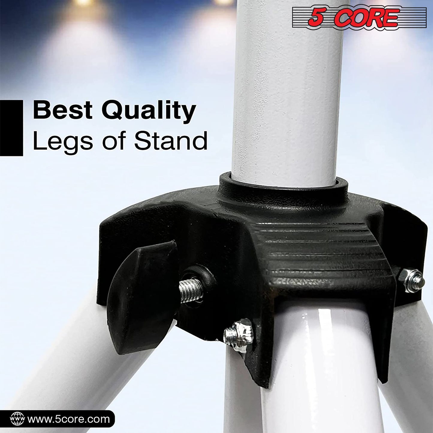 5 Core Speaker Stand Tripod Floor Tall Adjustable Up to 72 Inch DJ Studio Monitor Stands Pole Mount - SS ECO 1PK WOB