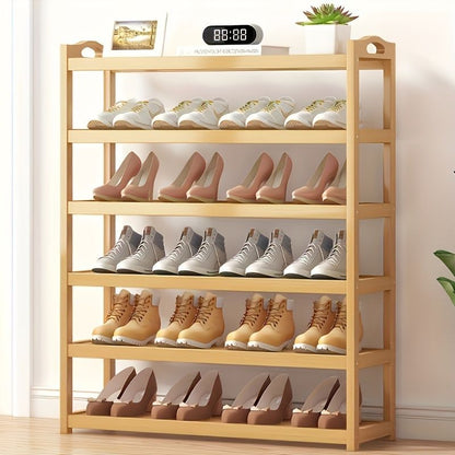 1 bamboo shoe rack for household floor-standing simple shoe rack multi-layer storage rack to save space and store small shoe cabinet