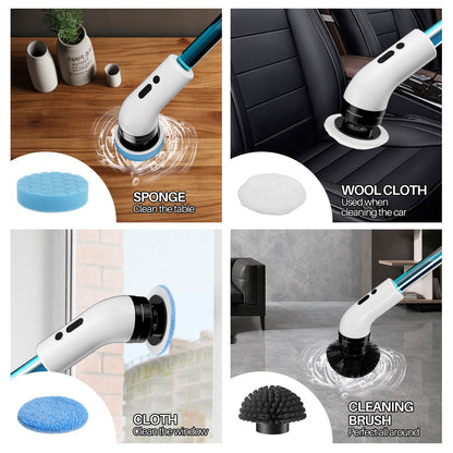 Electric Self Rotating Cleaning Brush, Waterproof Rotating Washer, Can Add Cleaning Solution,Replaceable with 5/7/9 Brush Heads, Suitable for Multifunctional, With 2 Adjustable Speeds