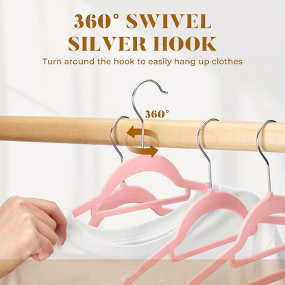 60 piece set of pink/gray velvet hangers, space saving hangers with tie bars, anti slip felt hangers with shoulder notches, - anti slip felt hangers -360 degree rotation