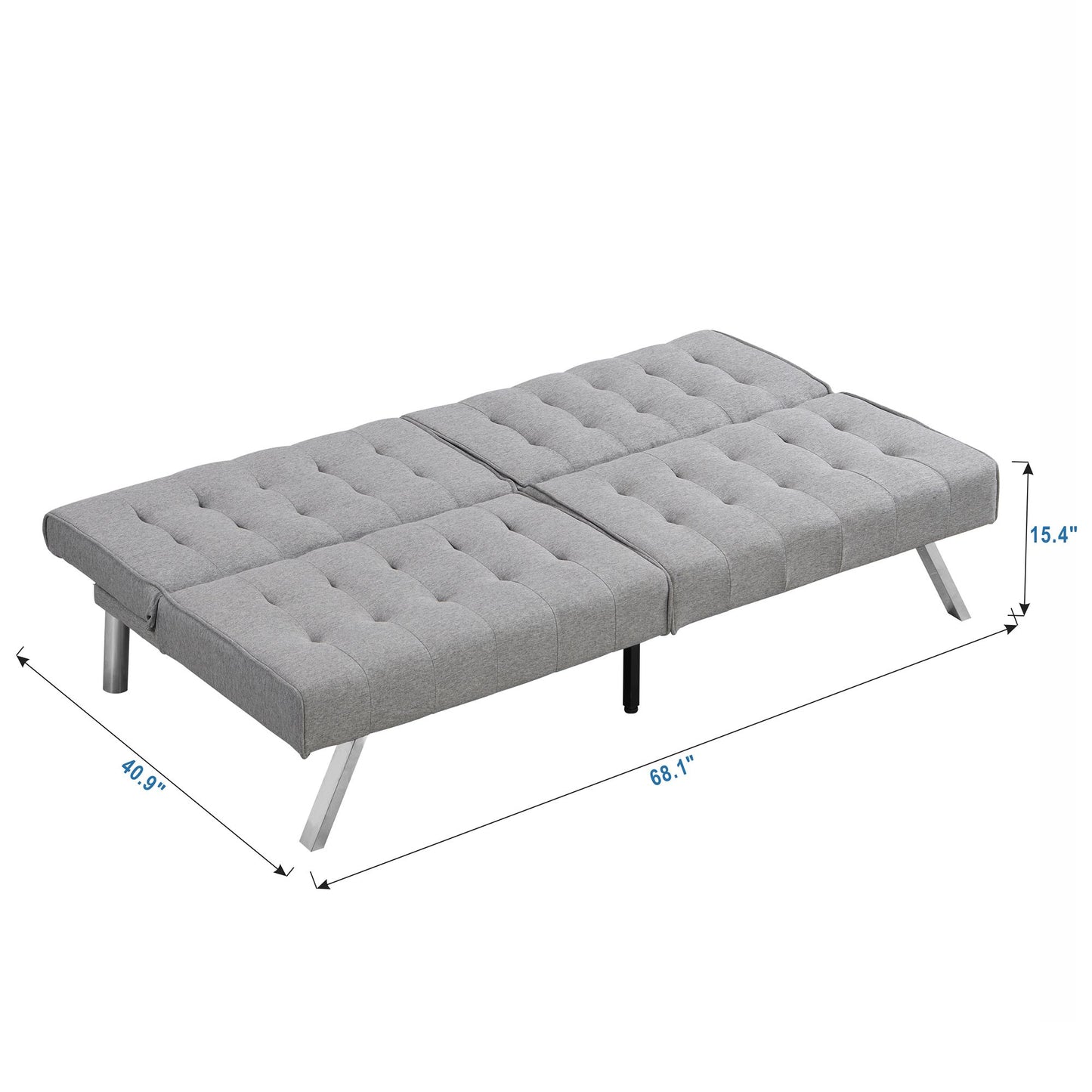 WOOD FRAME, STAINLESS LEG, FUTON, SOFA BED