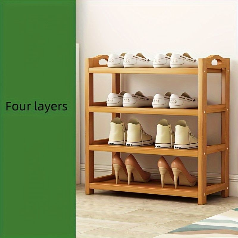 1 bamboo shoe rack for household floor-standing simple shoe rack multi-layer storage rack to save space and store small shoe cabinet