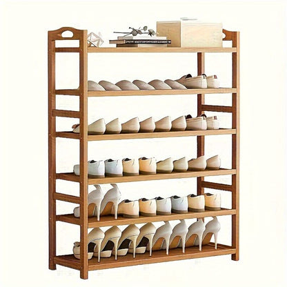 1 bamboo shoe rack for household floor-standing simple shoe rack multi-layer storage rack to save space and store small shoe cabinet