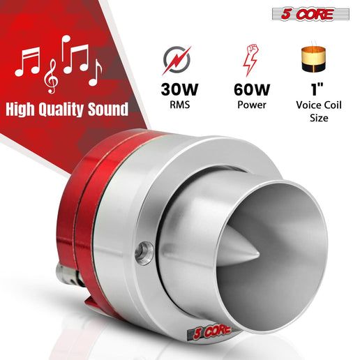 5 Core 3.5 Inch Tweeters 60W Max 30W RMS 25.4mm Voice Coil Super Tweeter Car Audio - TW ND 02 RED