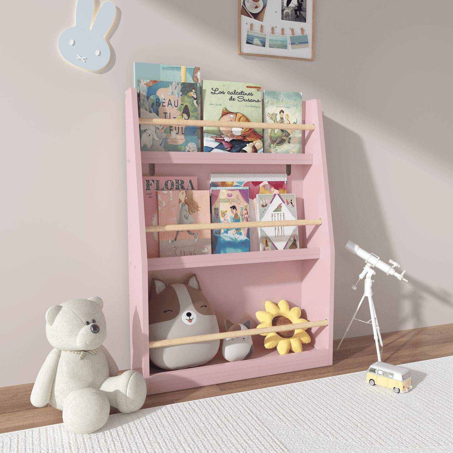 3 Tier Kids Book Shelf,Kids Book Rack, Helps Keep Bedrooms, Playrooms, and Classrooms Organized