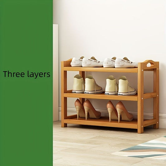 1 bamboo shoe rack for household floor-standing simple shoe rack multi-layer storage rack to save space and store small shoe cabinet