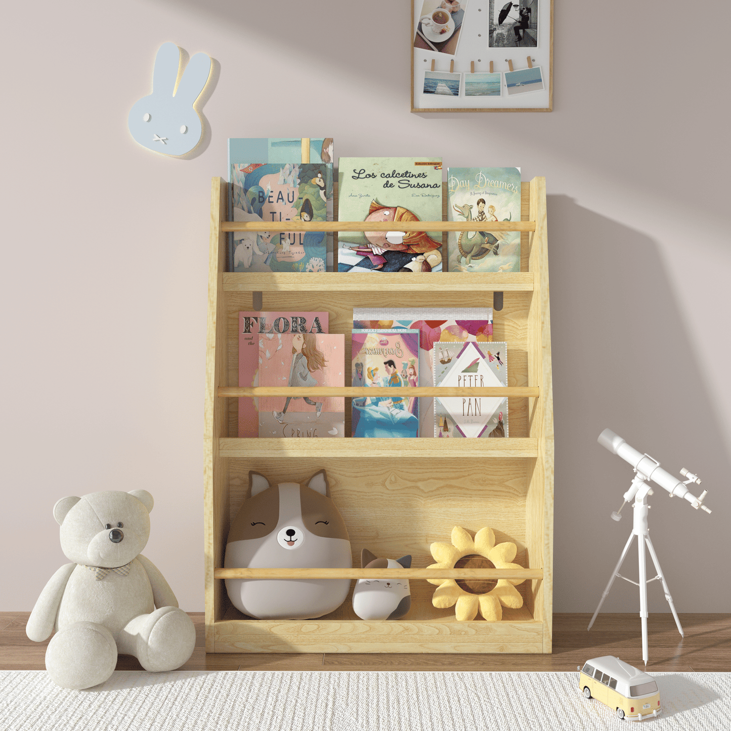 3 Tier Kids Book Shelf,Kids Book Rack, Helps Keep Bedrooms, Playrooms, and Classrooms Organized