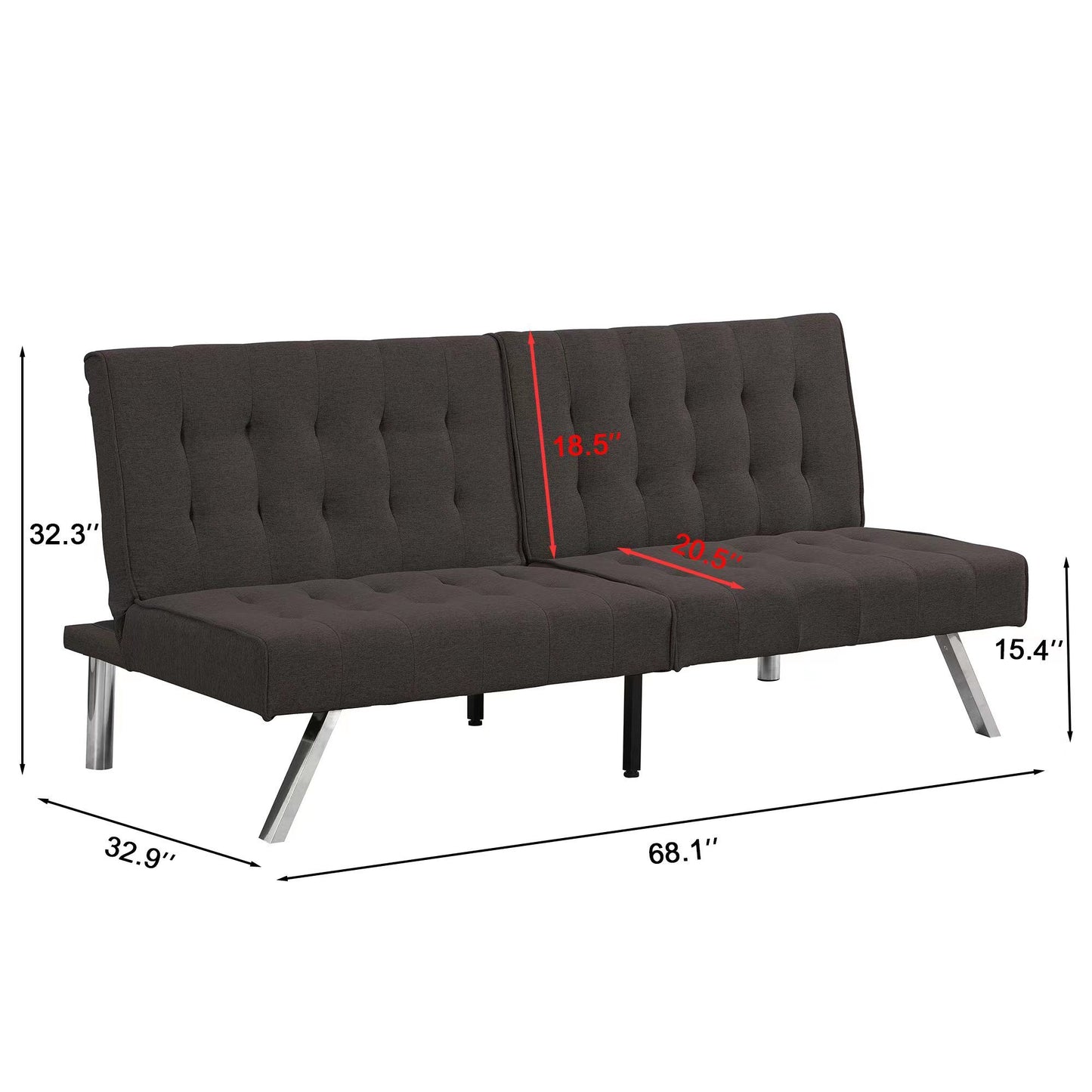 WOOD FRAME, STAINLESS LEG, FUTON, SOFA BED