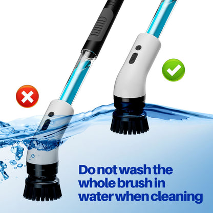 Electric Self Rotating Cleaning Brush, Waterproof Rotating Washer, Can Add Cleaning Solution,Replaceable with 5/7/9 Brush Heads, Suitable for Multifunctional, With 2 Adjustable Speeds