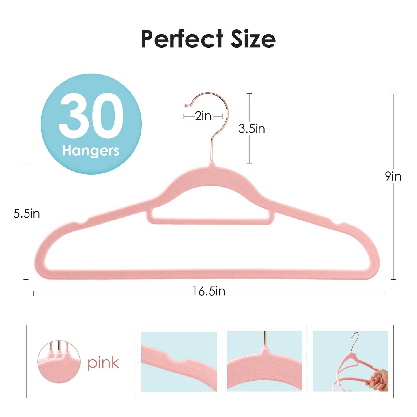 60 piece set of pink/gray velvet hangers, space saving hangers with tie bars, anti slip felt hangers with shoulder notches, - anti slip felt hangers -360 degree rotation