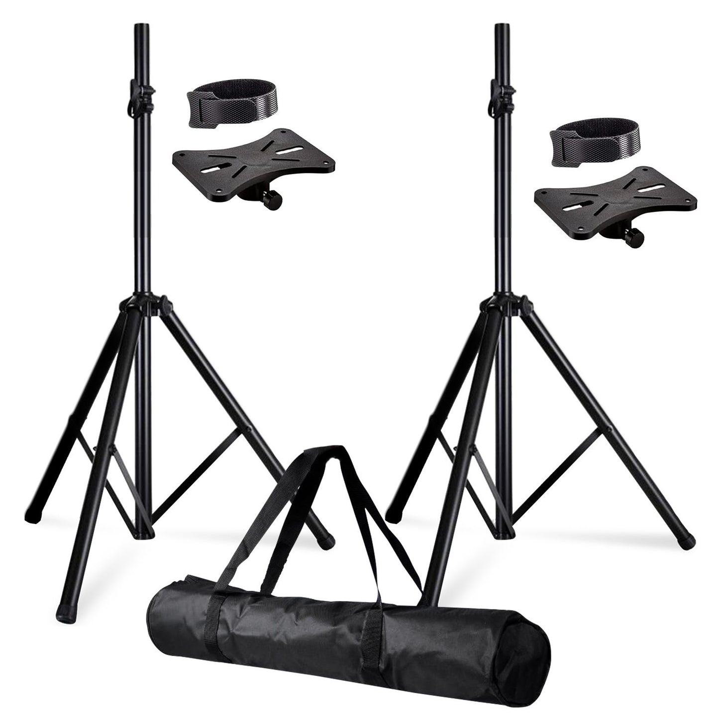 5 Core Speaker Stand Tripod Pair Floor Heavy Duty Adjustable Up to 72 Inch DJ Studio Monitor Stands Pole Mount - SS HD 2PK BLK BAG