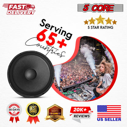 5 Core 15 Inch Subwoofer Speaker 2000W Peak 8 Ohm Full Range Replacement DJ Woofer - FR 15 140 MS