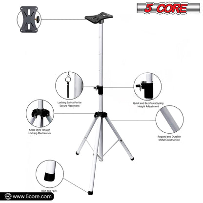 5 Core Speaker Stand Tripod Floor Tall Adjustable Up to 72 Inch DJ Studio Monitor Stands Pole Mount - SS ECO 1PK WOB