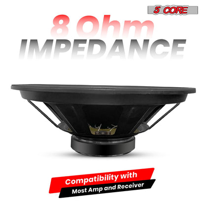 5 Core 15 Inch Subwoofer Speaker 2000W Peak 8 Ohm Full Range Replacement DJ Woofer - FR 15 140 MS