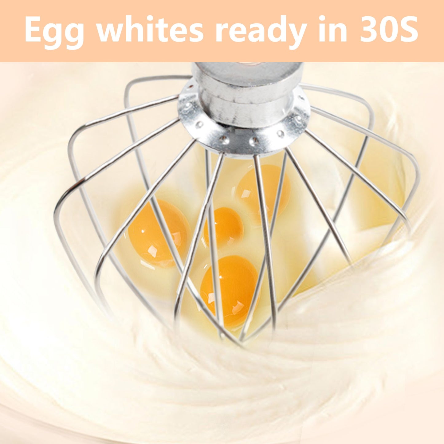 6-Wire Whipped cream Attachment for KitchenAid 4.5-5 Quart Tilt-Head Stand Mixer, K45WW accessory Replacement, Stainless Steel Egg Cream Stirrer, Cake Mayonnaise Whisk, Whipping Egg White