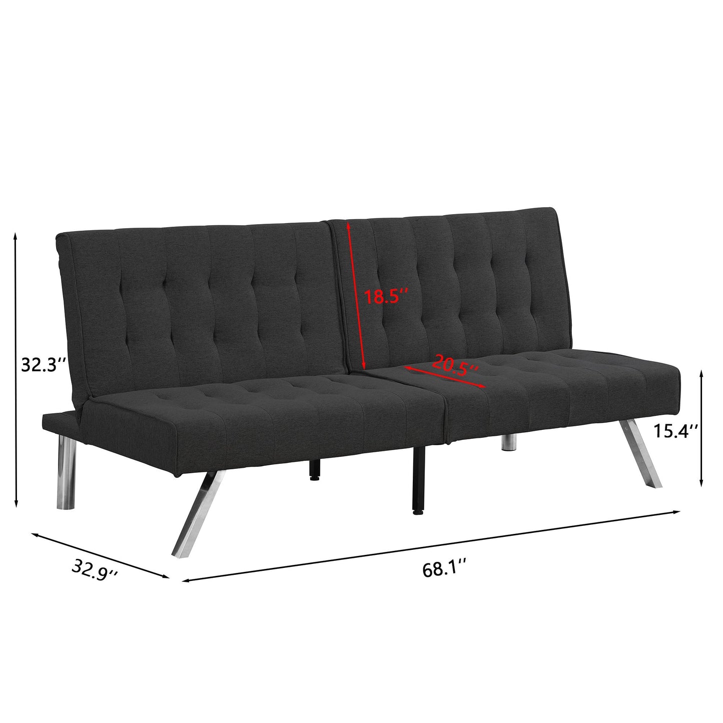 WOOD FRAME, STAINLESS LEG, FUTON, SOFA BED