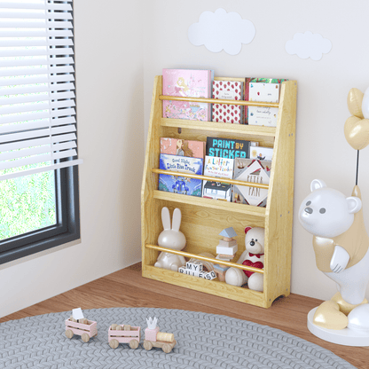 3 Tier Kids Book Shelf,Kids Book Rack, Helps Keep Bedrooms, Playrooms, and Classrooms Organized