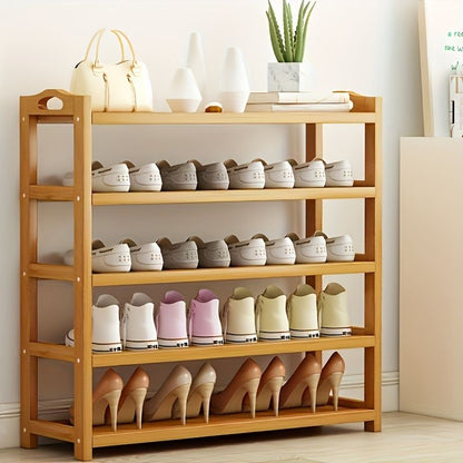 1 bamboo shoe rack for household floor-standing simple shoe rack multi-layer storage rack to save space and store small shoe cabinet