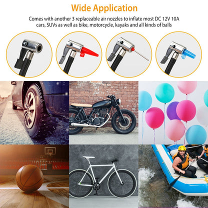 Portable Car Tire Inflator DC 12V Digital Car Air Pump Compressor Electric Air Pump With LED Light 150PSI