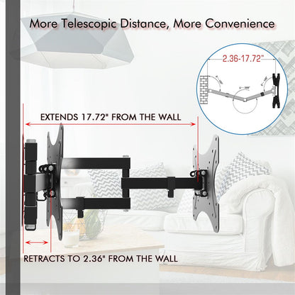 26-55" Adjustable Wall Mount Bracket Rotatable TV Stand TMX200 with Spirit Level