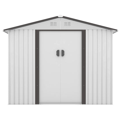 8' X 8' Outdoor Storage Shed, Metal Garden Shed With Double Sliding Doors, 4 Air Vents, Tool Storage House Shed for Yard